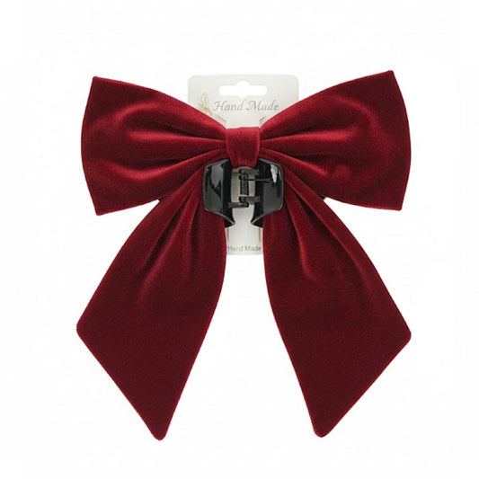 Alpha 55 Pince tissu velours nœud – Accessoire cheveux chic