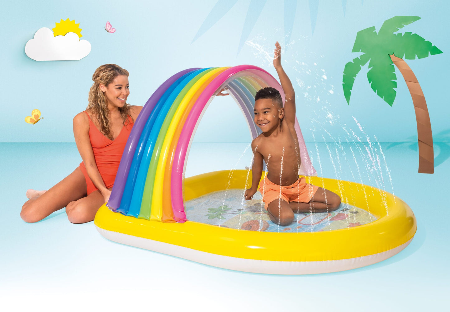 Alpha 55 Piscine intex rainbow avec spray 147x130x86 cm