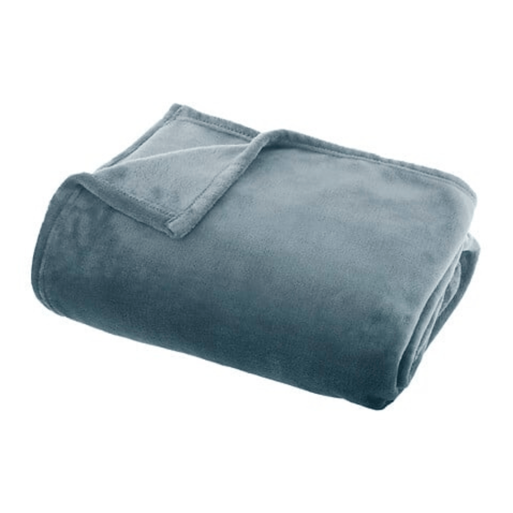 Alpha 55 Plaid Bleu Orage Plaid en Flanelle Doux et Confortable