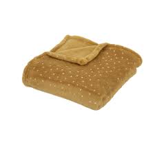 Alpha 55 Plaid enfant "Berlingot" 75x100cm ocre en flanelle