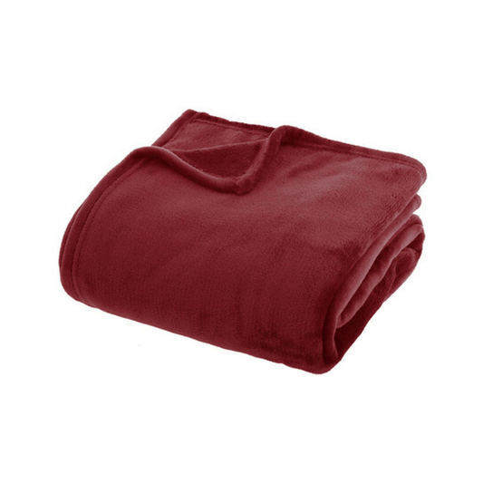 Alpha 55 Plaid Rouge Grenat Plaid Ollis Uni Flanelle Doux et Chaleureux