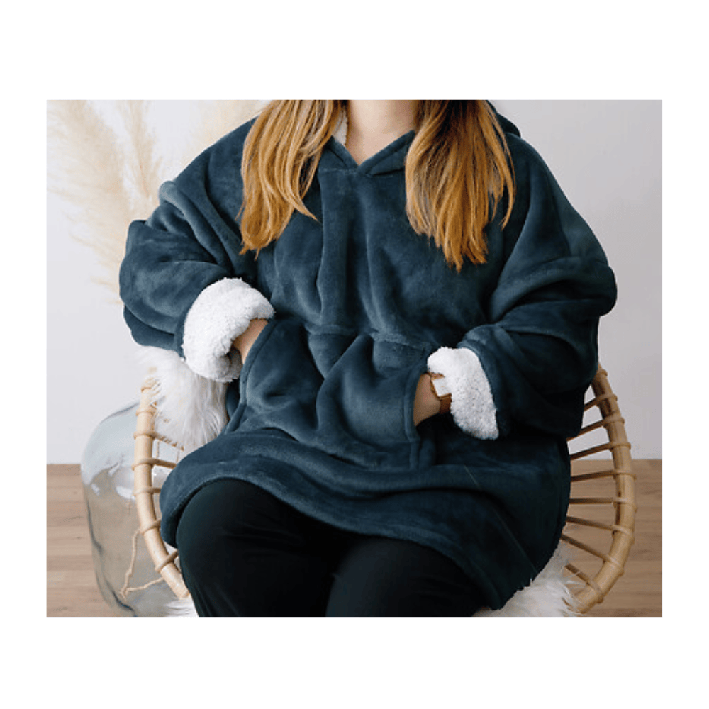 Alpha 55 Plaid sweat flanelle bleu Égéen – Doux et chaud