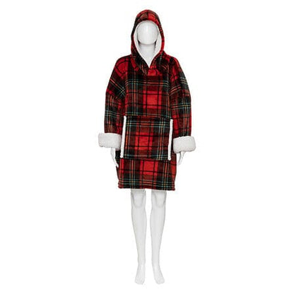 Alpha 55 Plaid sweat imprimé tartan rouge – Cocooning