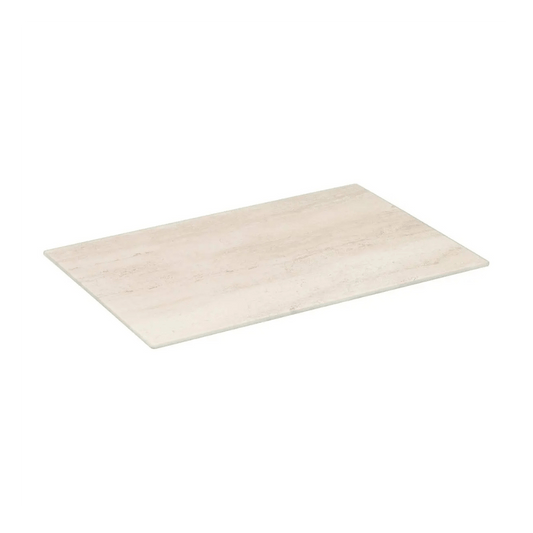 Alpha 55 Planche à découper en verre effet travertin beige