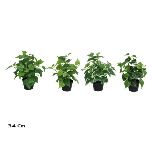 Alpha 55 Plante artificielle verte en pot plastique déco