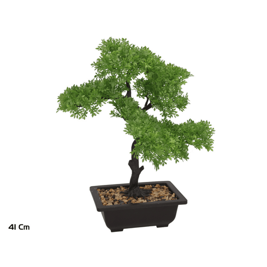 Alpha 55 Plante bonsaï en pot plastique vert déco