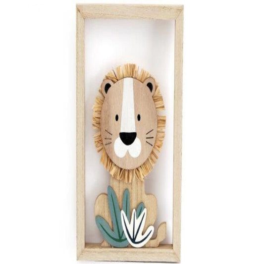 Alpha 55 Plaque de lion découpée pour bébé en bois