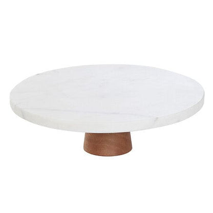 Alpha 55 Plat à gâteau sur pied en marbre blanc – Luxe & design
