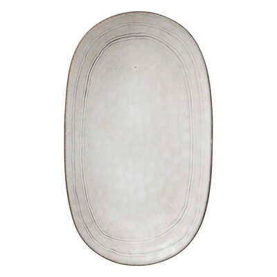 Plat flower gris 30x18 cm