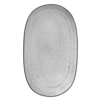 Plat flower gris 37x21cm