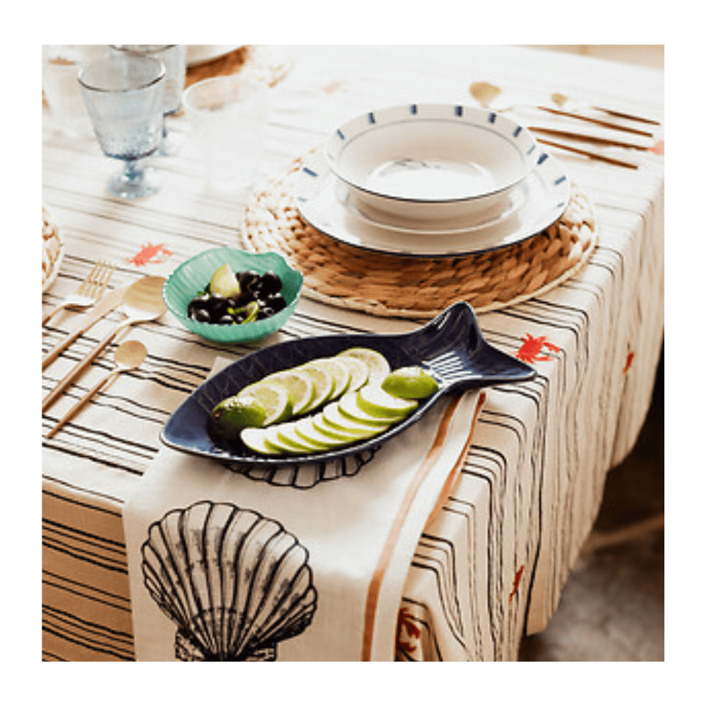 Alpha 55 Plat Forme Poisson Oceania en Grès – Service Élégant