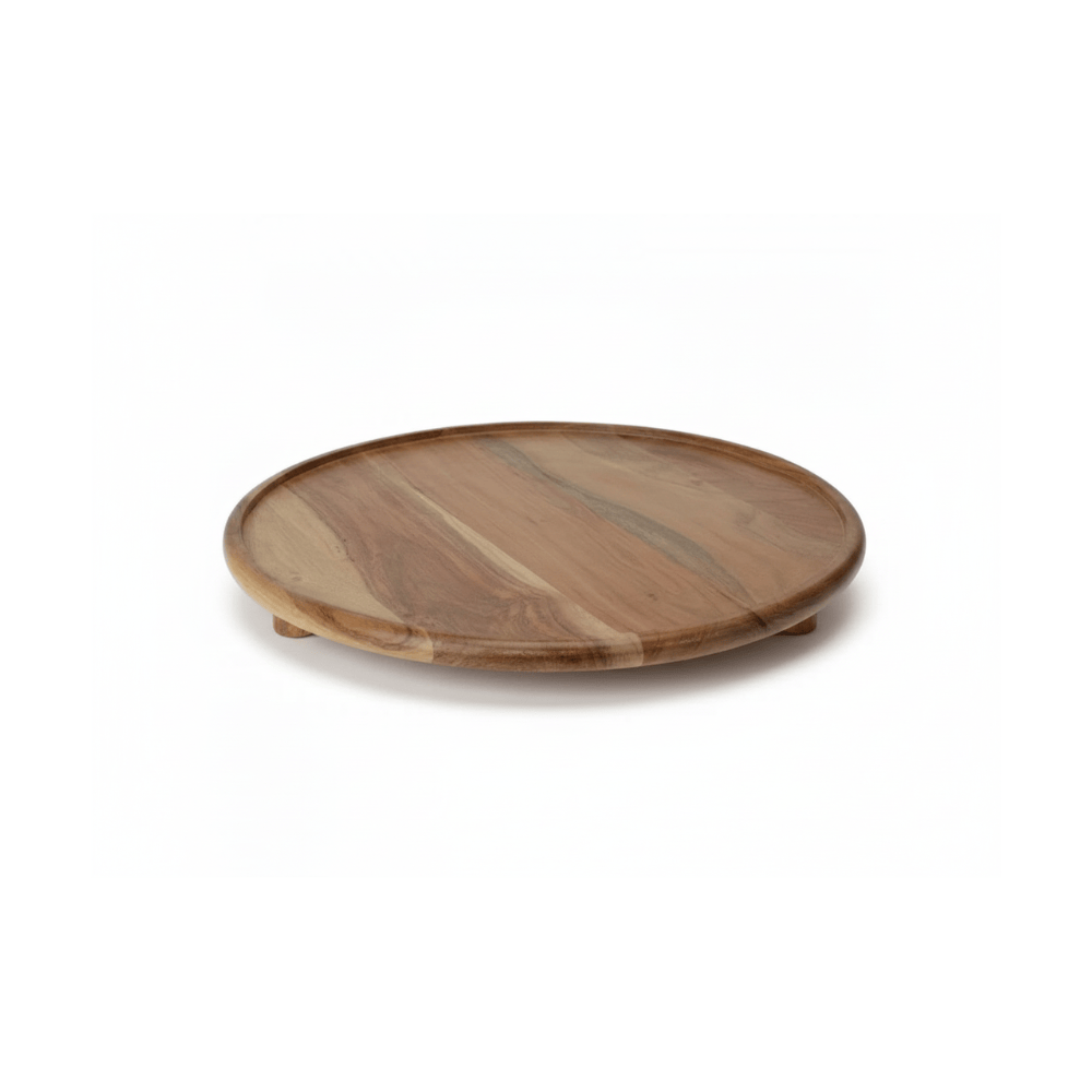 Alpha 55 Plateau à bougie en acacia sur pied décoratif