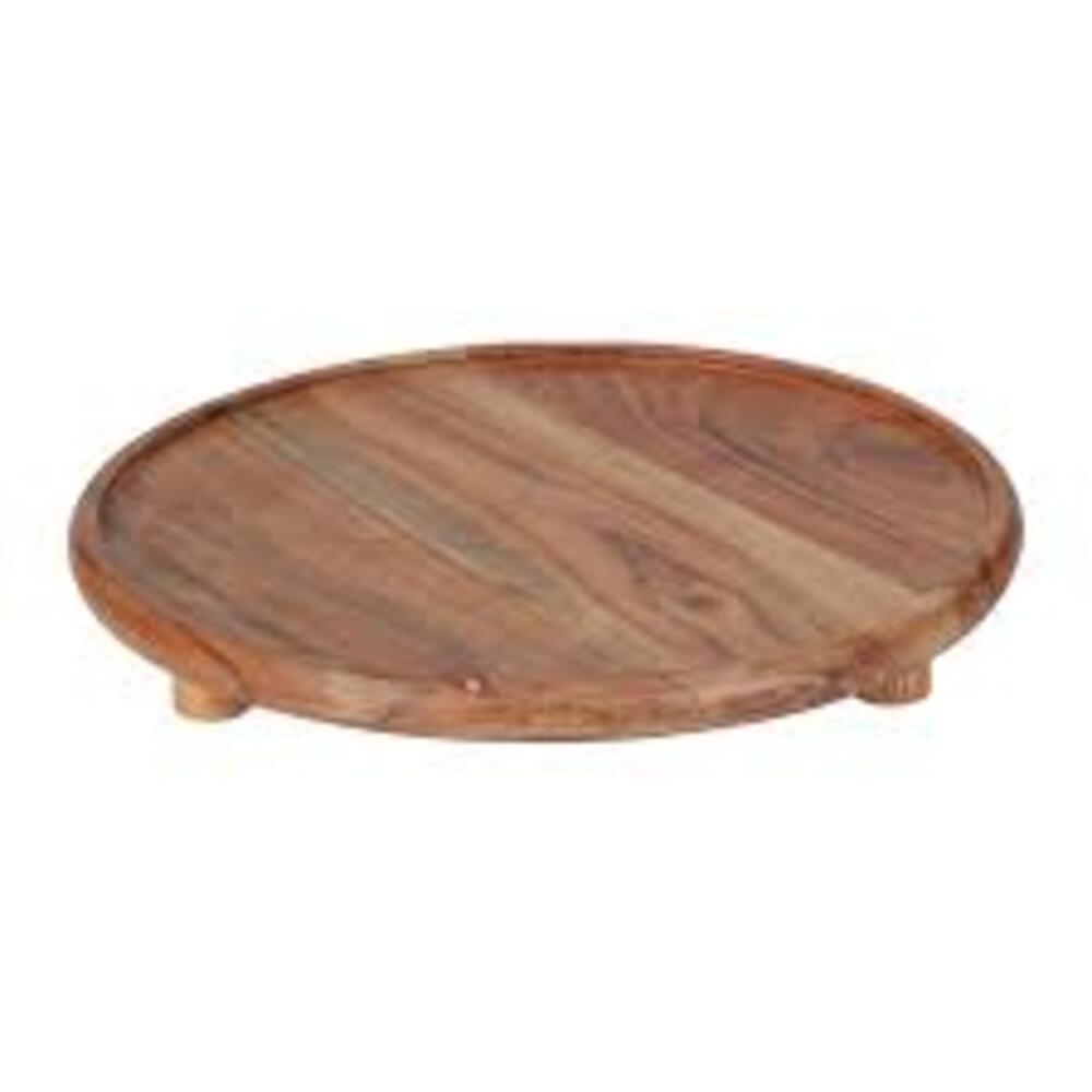 Alpha 55 Plateau bougie en acacia sur pied – Naturel & décoratif