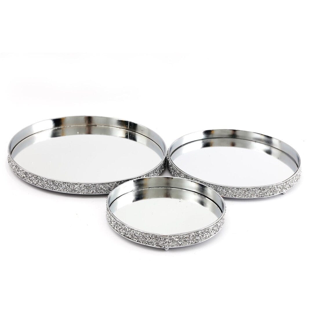 Alpha 55 Plateau décoratif miroir avec strass