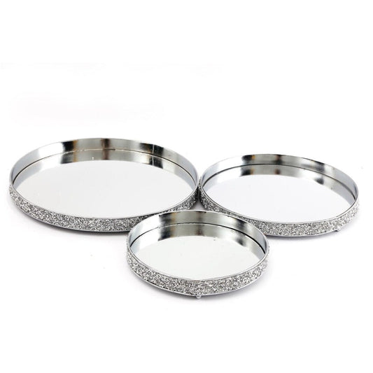 Alpha 55 Plateau décoratif miroir avec strass