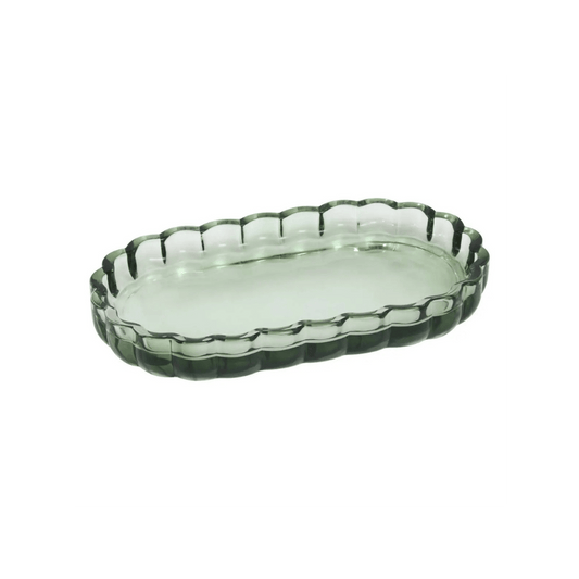 Alpha 55 Plateau FLOREA vert en verre – Élégant & décoratif