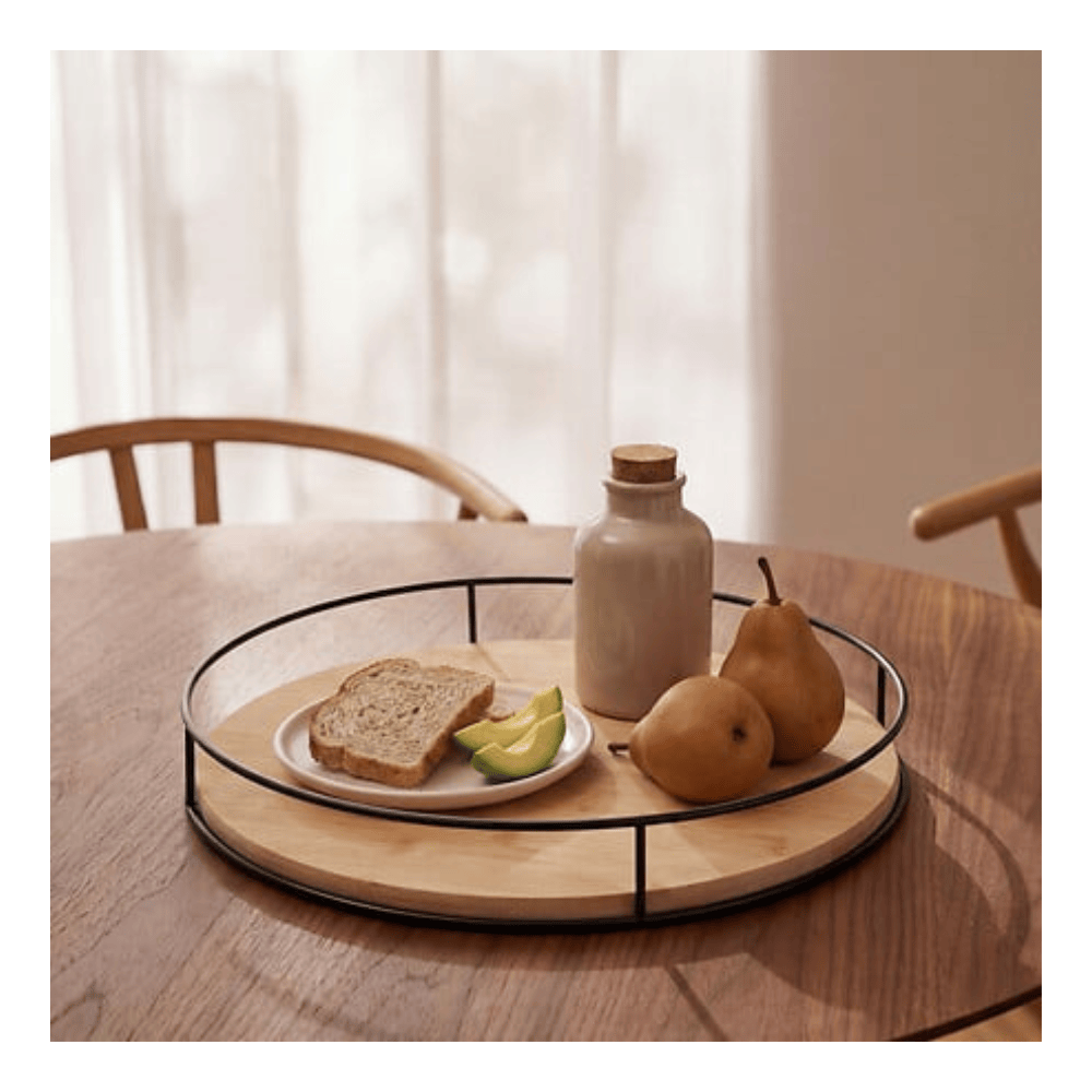Alpha 55 Plateau Pivotant Black Bamboo Ø 35 cm