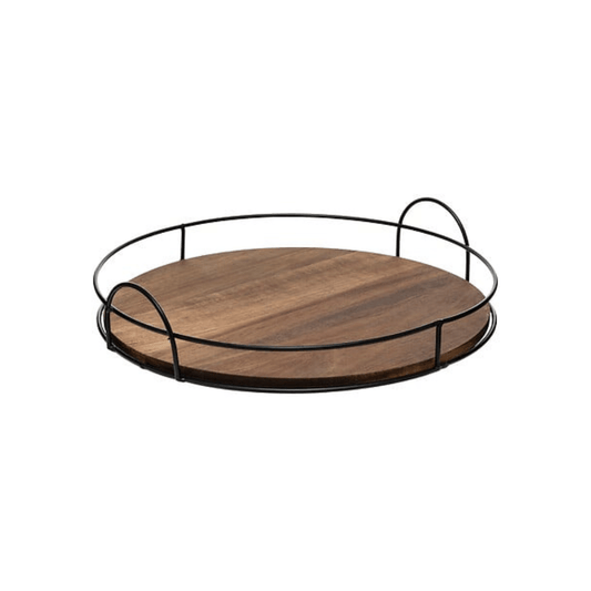 Alpha 55 Plateau rond Mina en bambou naturel élégant