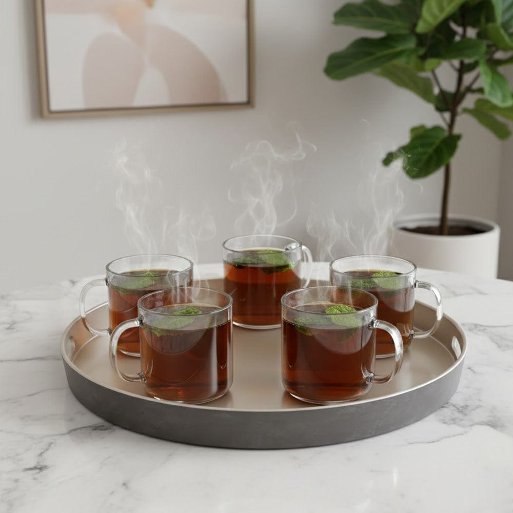 Alpha 55 Plateau Rond Uni Champagne – Élégance & Service