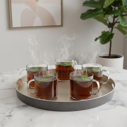 Alpha 55 Plateau Rond Uni Champagne – Élégance & Service