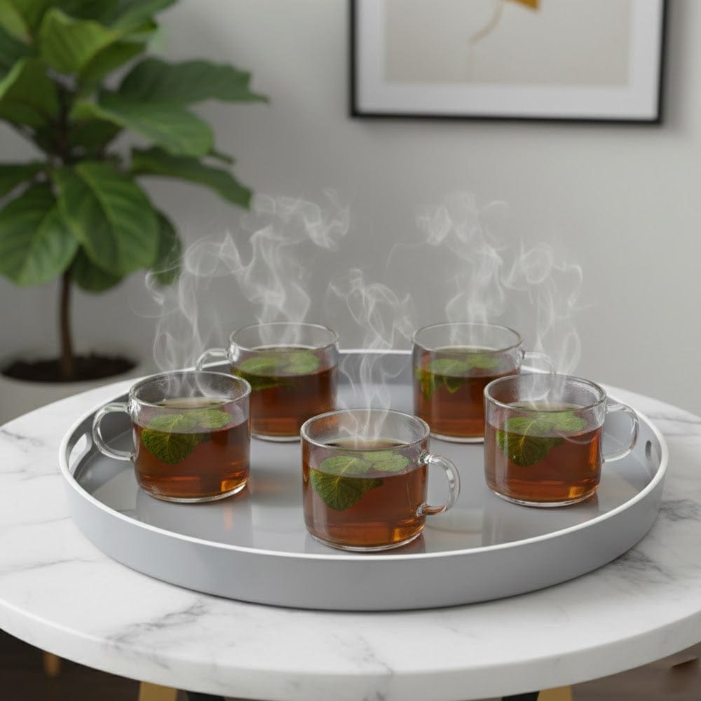 Alpha 55 Plateau Rond Uni Gris – Design Moderne & Chic