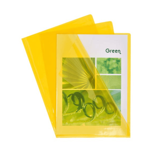 Pochette à Coin A4 PVC Cristal Jaune Atlas — Alpha 55 Maroc