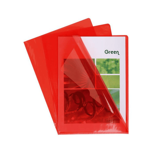 Pochette à Coin A4 PVC Cristal Rouge Atlas — Alpha 55 Maroc