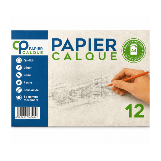 Pochette Papier Calque 80 g – 12 Feuilles — Alpha 55 Maroc