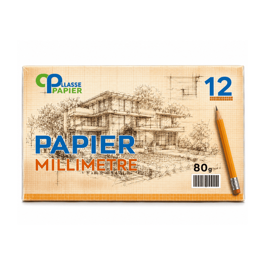 Pochette Papier Millimétré A4 80 g – 12 Feuilles — Alpha 55 Maroc