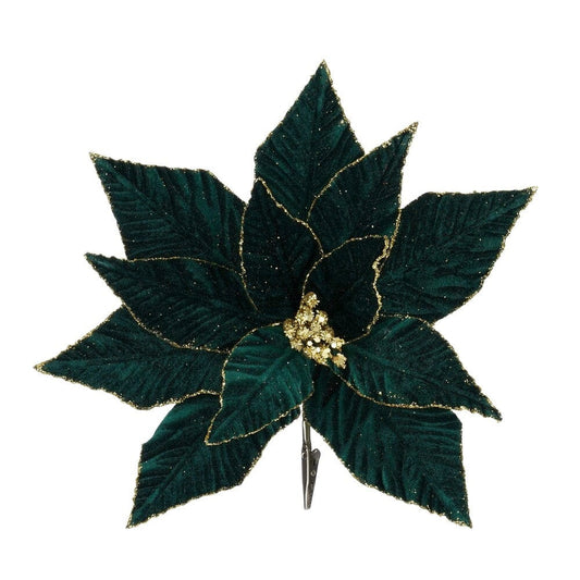Alpha 55 Poinsettia Clip Vert Foncé – Déco Noël Chic