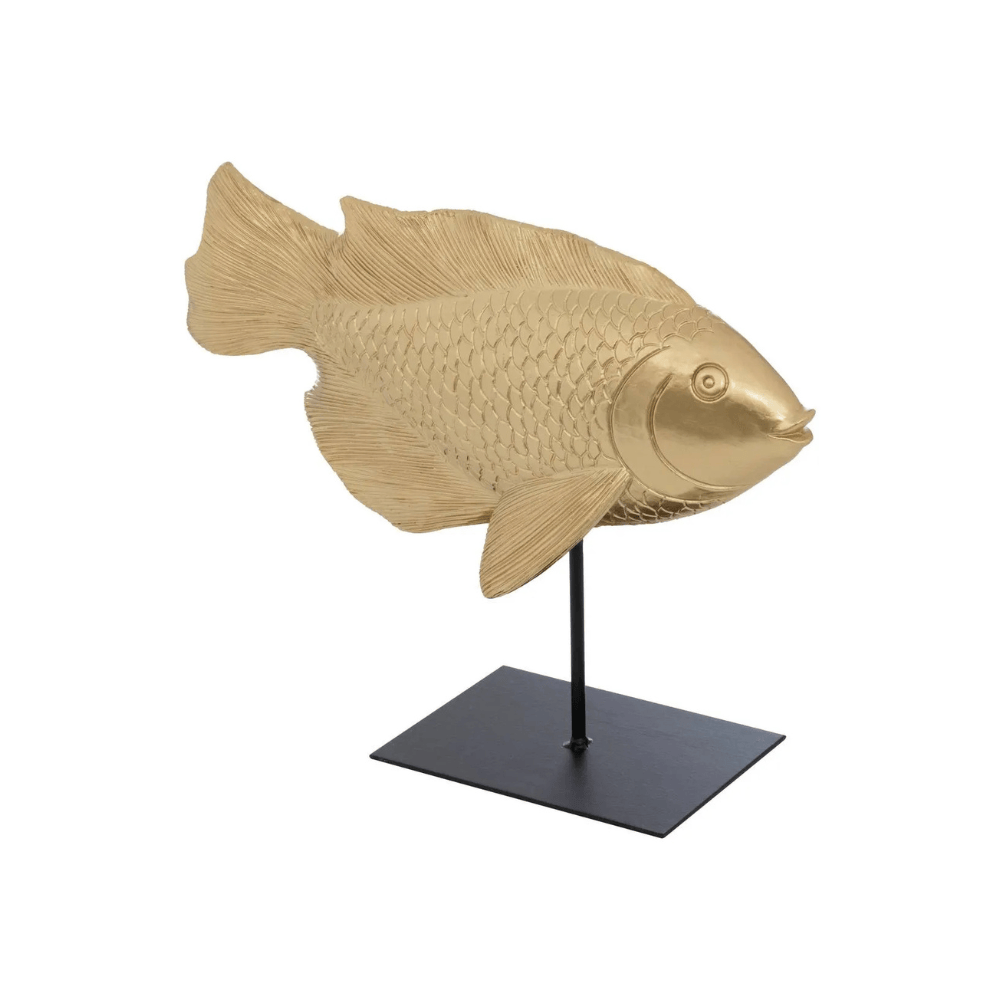 Alpha 55 Poisson Océane en résine doré – Déco marine chic