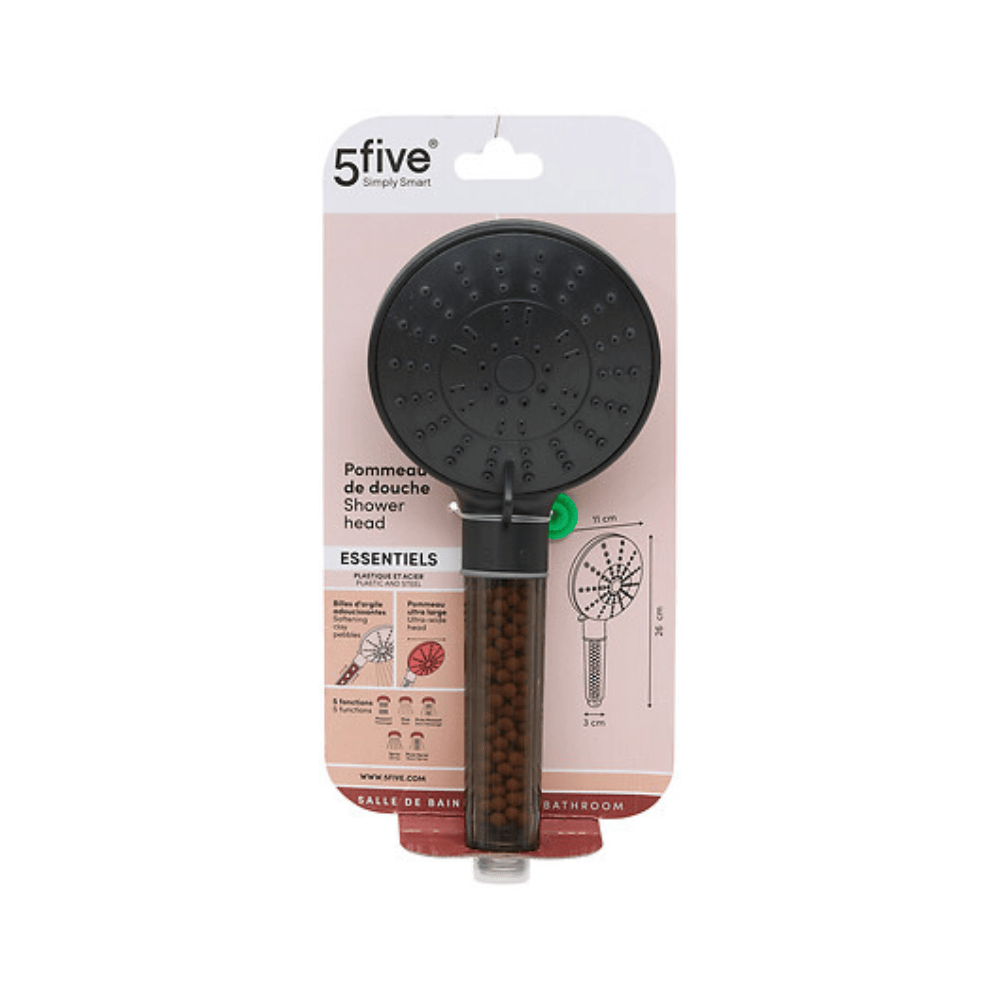 Alpha 55 Pommeau de Douche Filtrant 5 Fonctions Noir