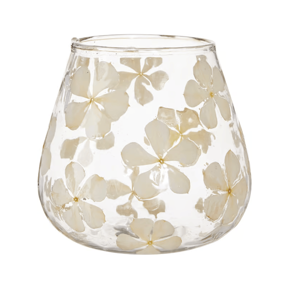 Alpha 55 Porte-Bougie en Verre Floral - Décoration Élégante