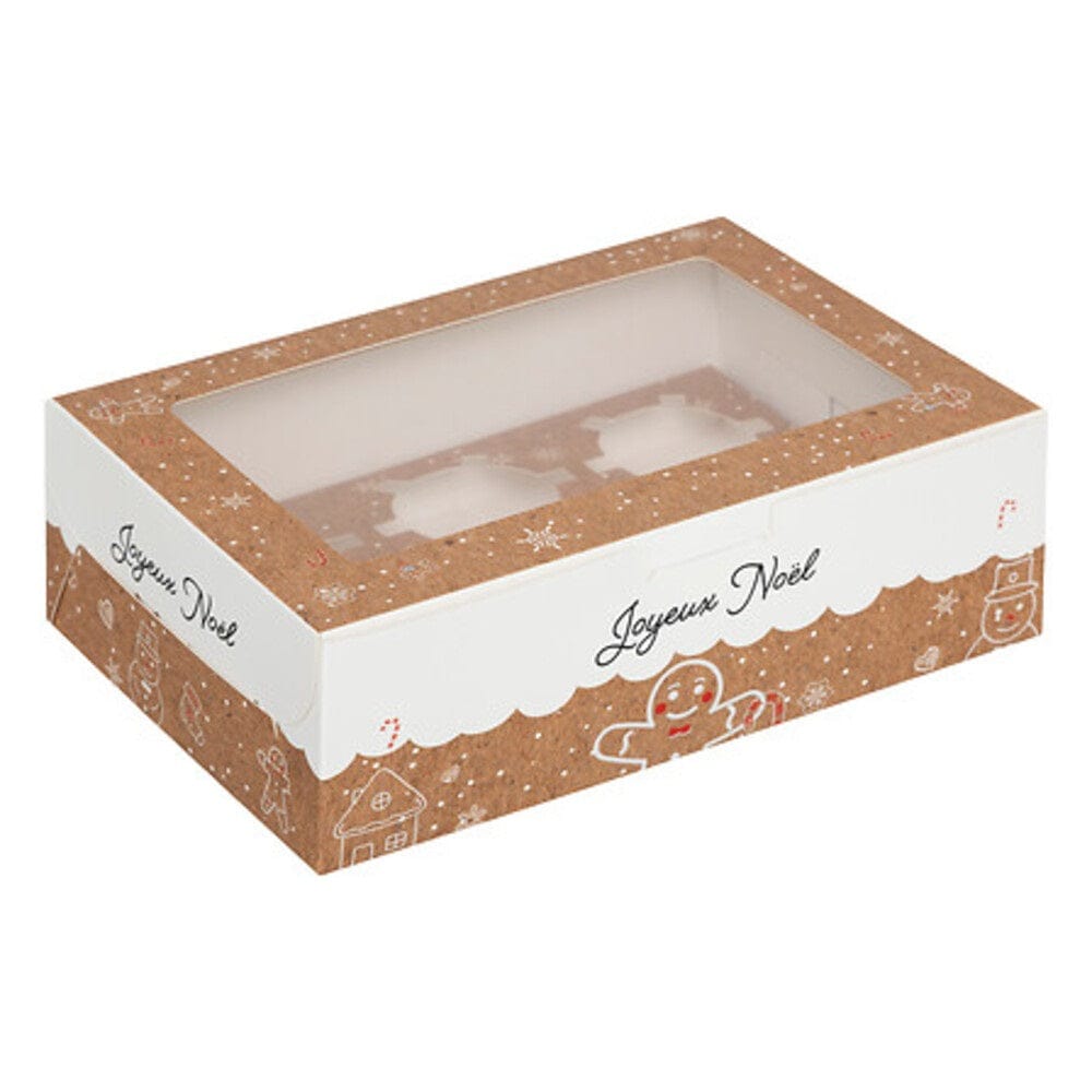 Alpha 55 Porte couverts Lot de 6 Boîtes Cupcakes Noël en Carton – Emballage Festif