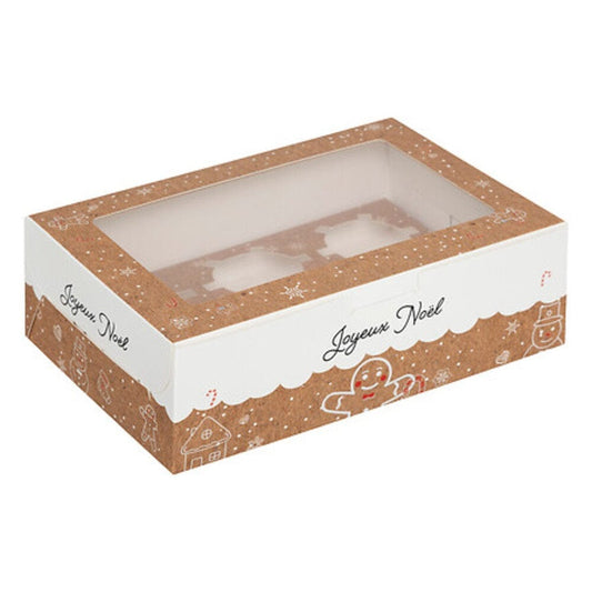 Alpha 55 Porte couverts Lot de 6 Boîtes Cupcakes Noël en Carton – Emballage Festif
