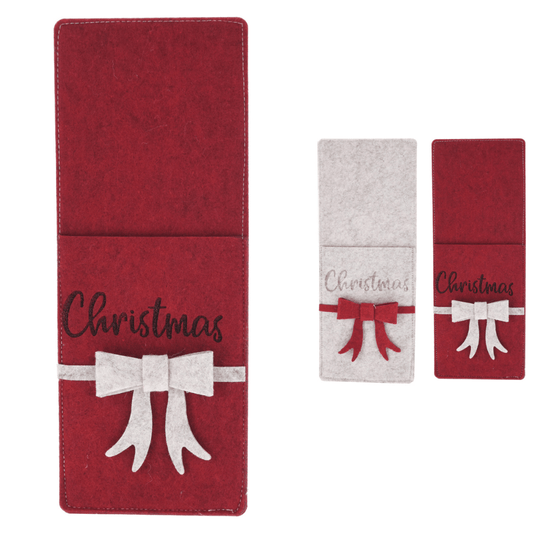 Alpha 55 Porte couverts Porte-couverts Noël avec nœud blanc-rouge