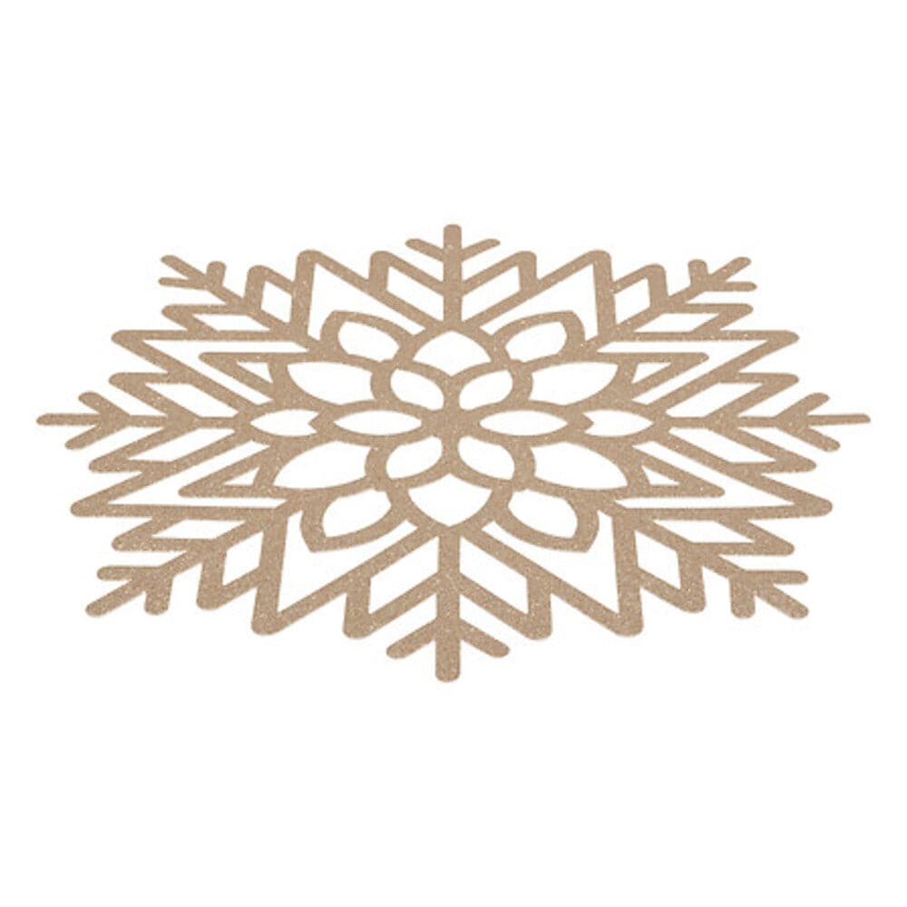 Alpha 55 Porte couverts Set de Table Flocon Pailleté Doré – Déco Festive