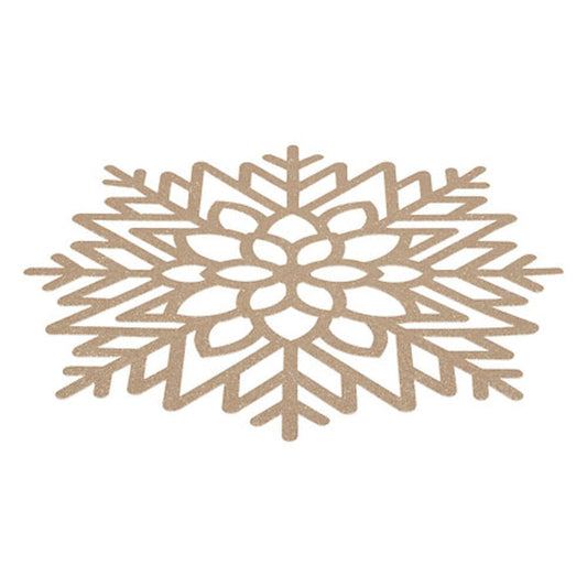 Alpha 55 Porte couverts Set de Table Flocon Pailleté Doré – Déco Festive