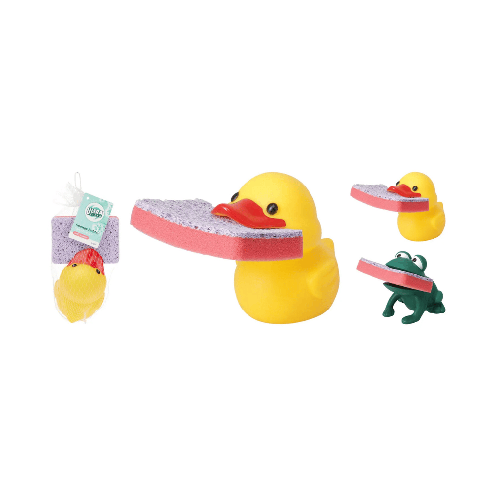 Alpha 55 Porte-Éponge avec Éponge Canard & Grenouille