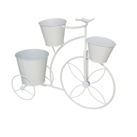 Alpha 55 Porte-plante vélo à 3 paniers blanc déco