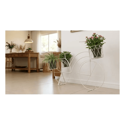 Alpha 55 Porte-plante vélo à 3 paniers blanc déco