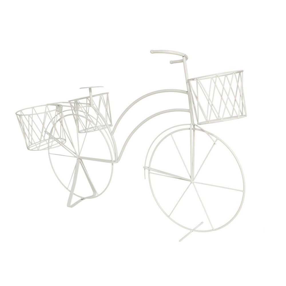 Alpha 55 Porte-plante vélo à 3 paniers blanc déco