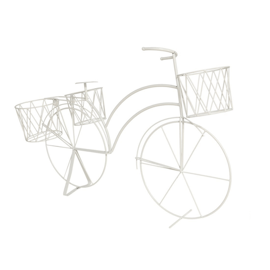 Alpha 55 Porte-plante vélo à 3 paniers blanc déco
