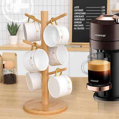 Alpha 55 Porte-tasses en bambou – Support élégant