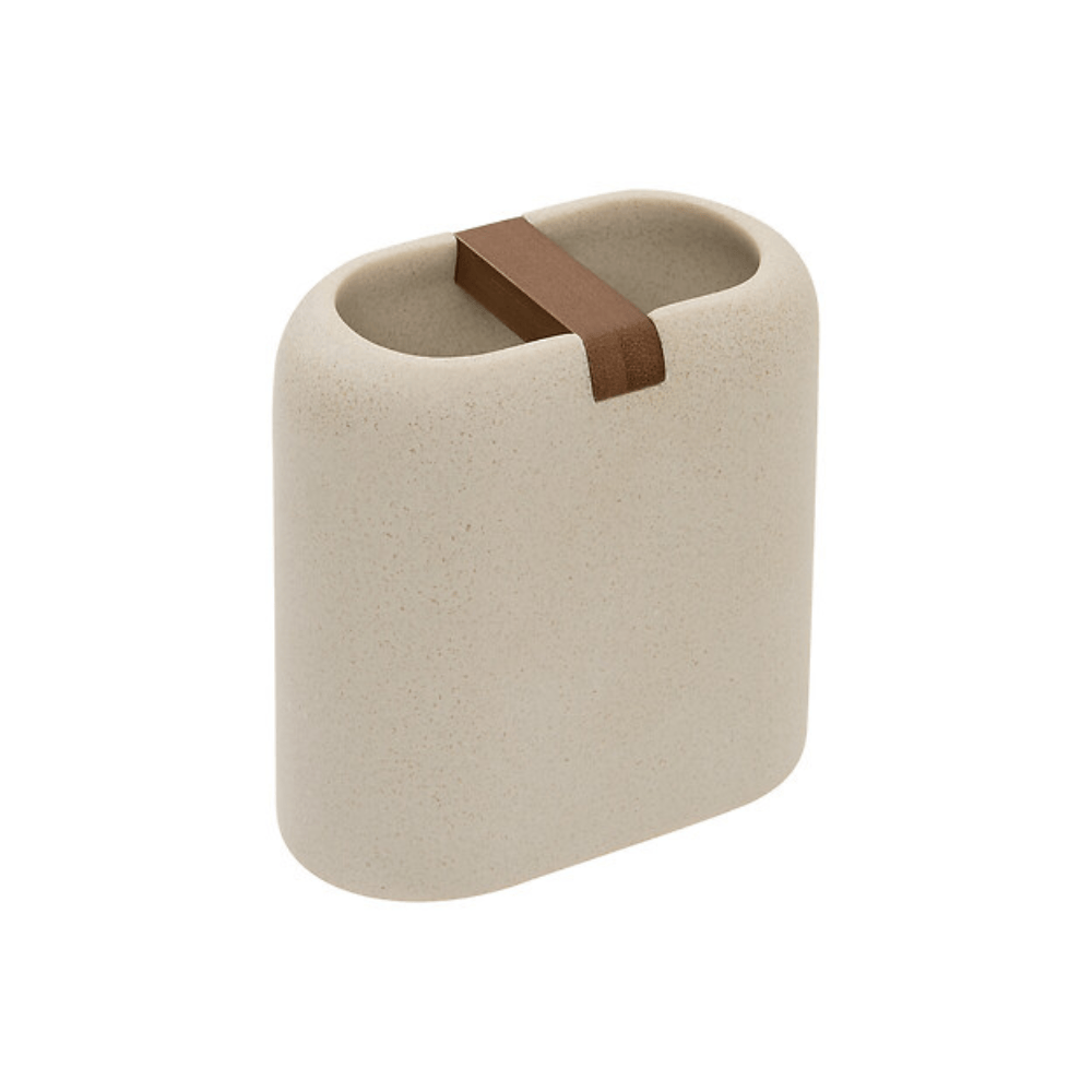 Alpha 55 Pot à Brosse à Dents Argiléo 10,2 cm Résine Beige