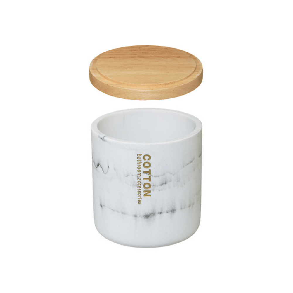 Alpha 55 Pot à cotons Léa blanc élégant et pratique