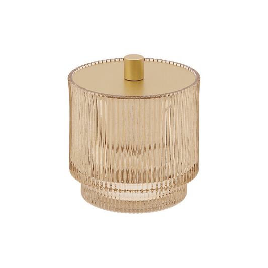 Alpha 55 Pot à Cotons Solis Ø 9,8 cm en Verre Ambre