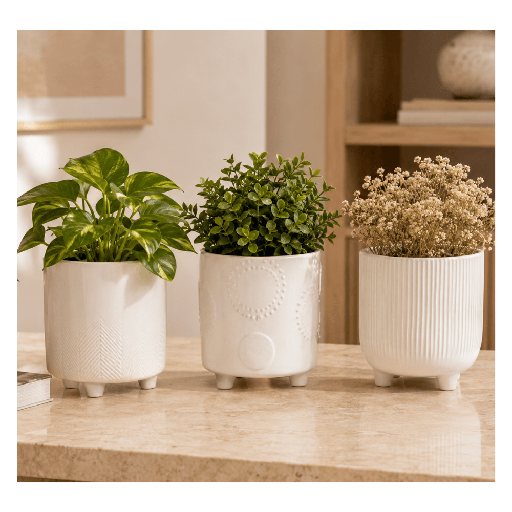 Alpha 55 Pot en céramique Egan avec pieds déco