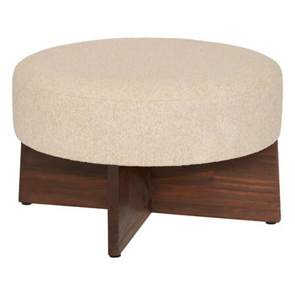 Alpha 55 Pouf Kayan en bouclette ivoire design