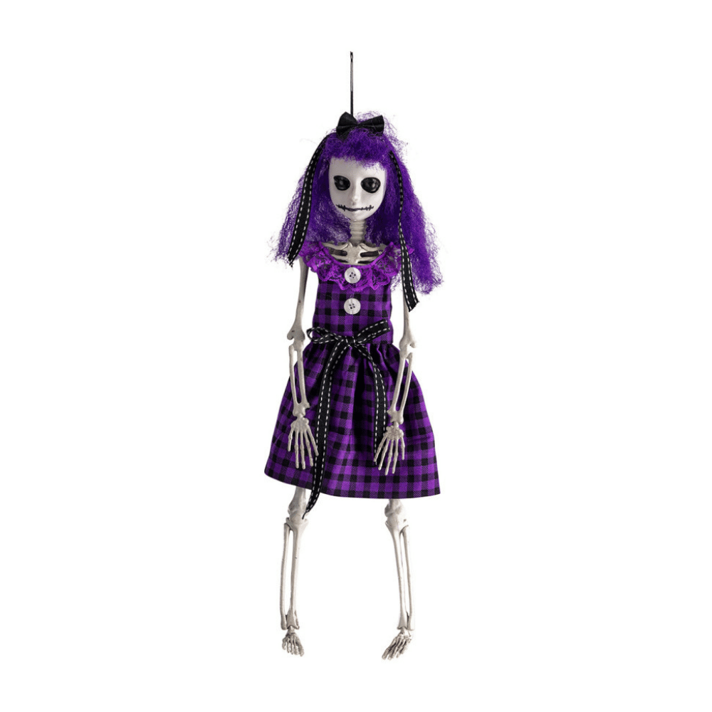 Alpha 55 Poupée d’horreur violette à suspendre – Déco Halloween